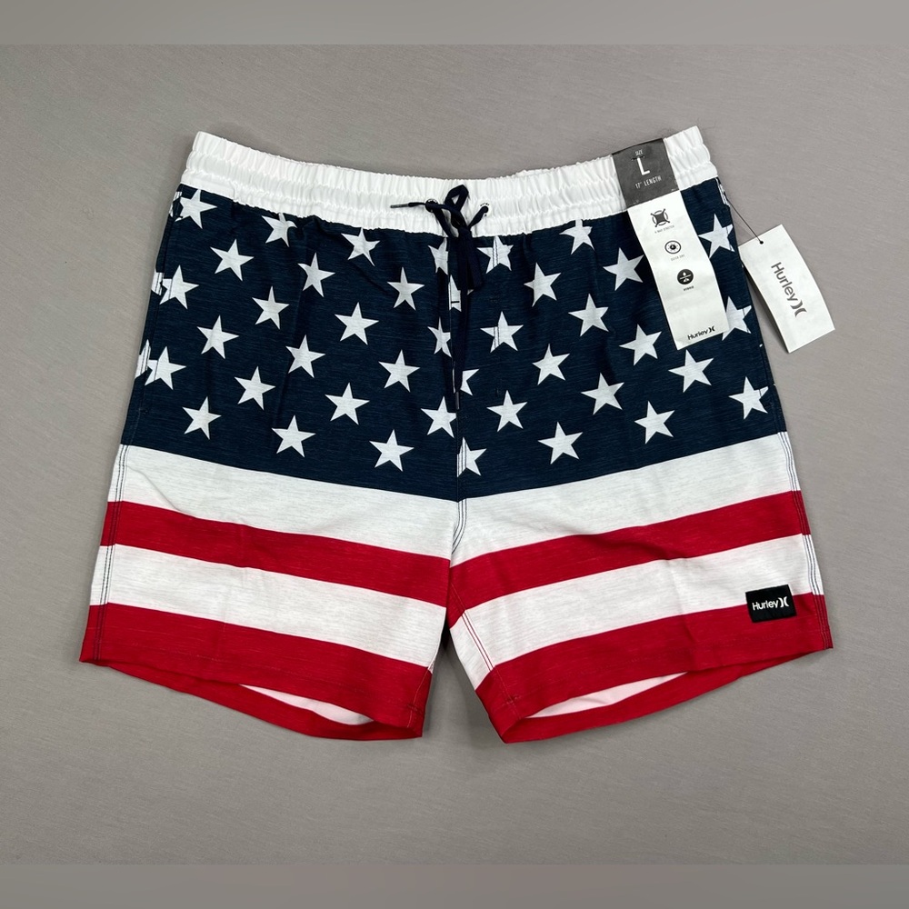 HURLEY PATRIOT VOLLEY 17” AMERICAN FLAG HYBRID BOARD SHORTS